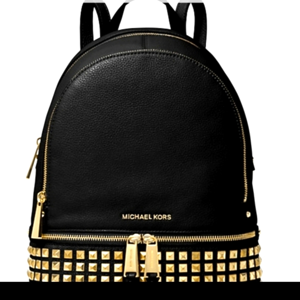 Gorgeous Brand New Micheal Kors Black Pebbled Leather Backpack.